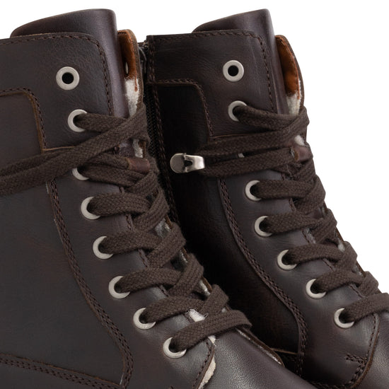 Kvinlog - Wool-lined lace-up boots - Men - Dark Brown DFW