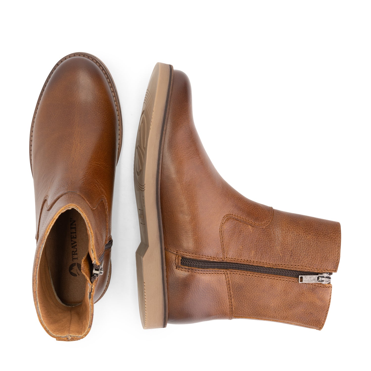 Castres - Leather ankle boots - Women - Cognac UPD