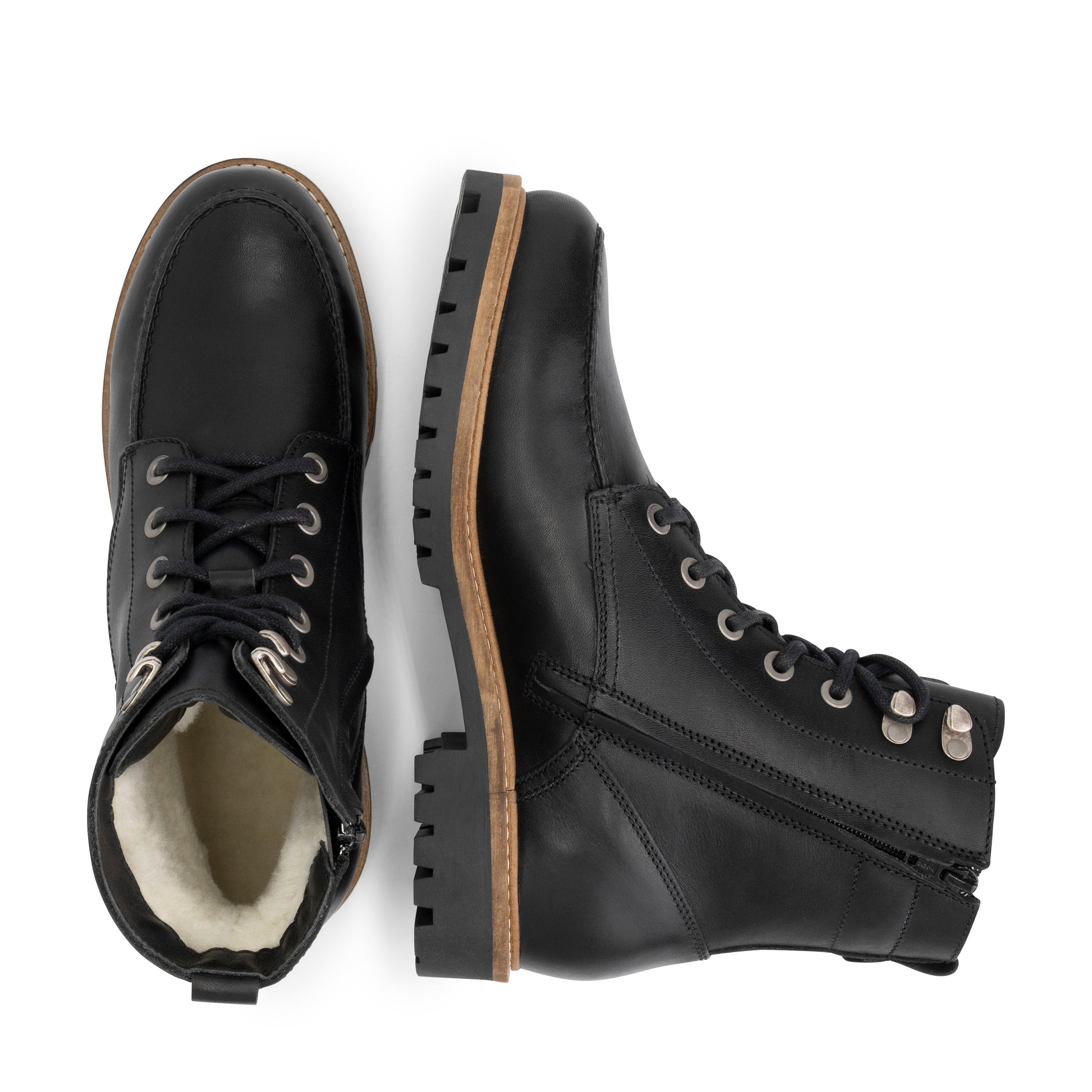 Haugesund - Wool-lined lace-up boots - Men - Black UPD