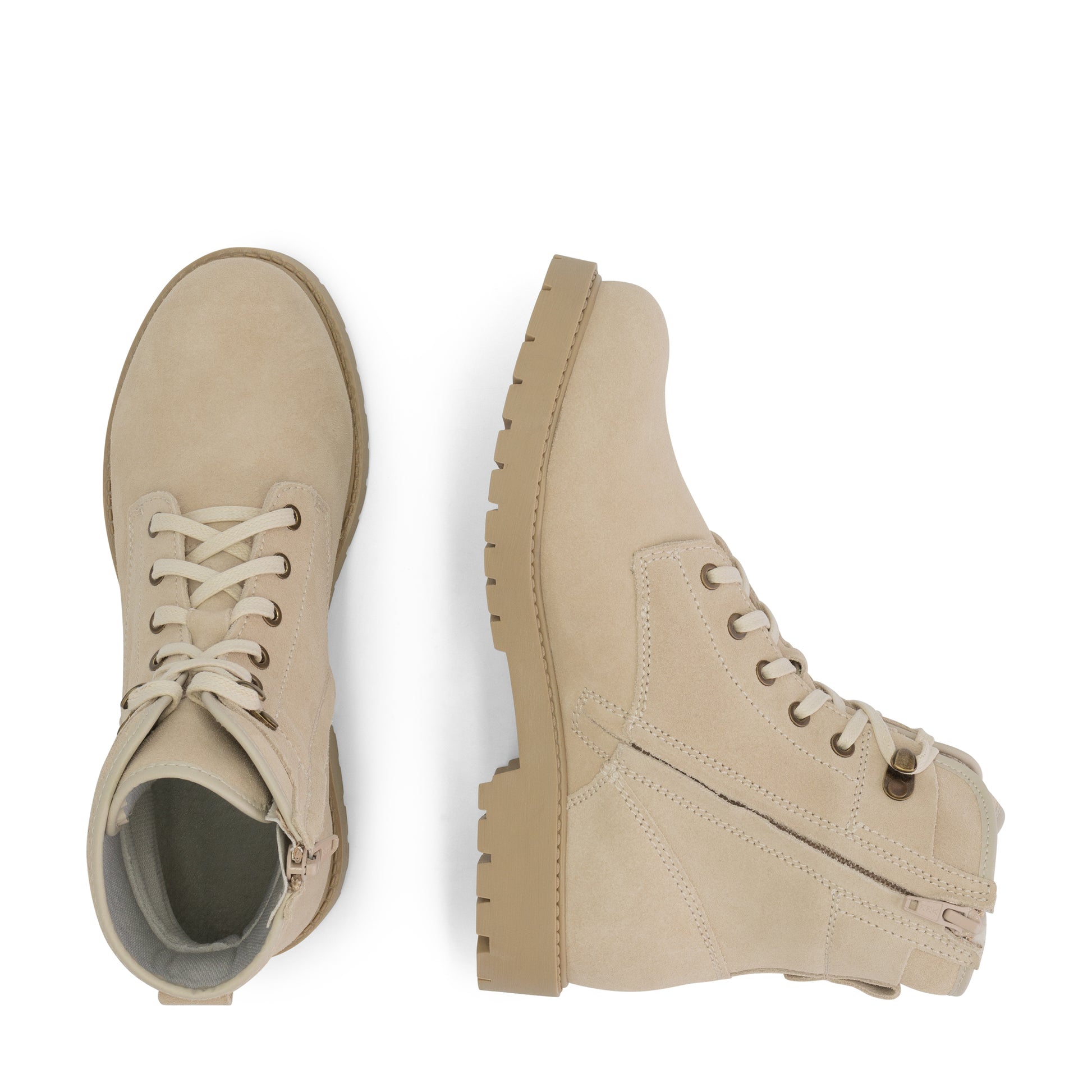 Blegna - Suede lace-up boots - Women - Sand UPD