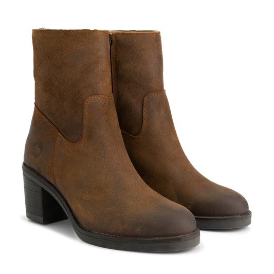 Mortain - Wax suede ankle boots - Lady - Cognac FRD