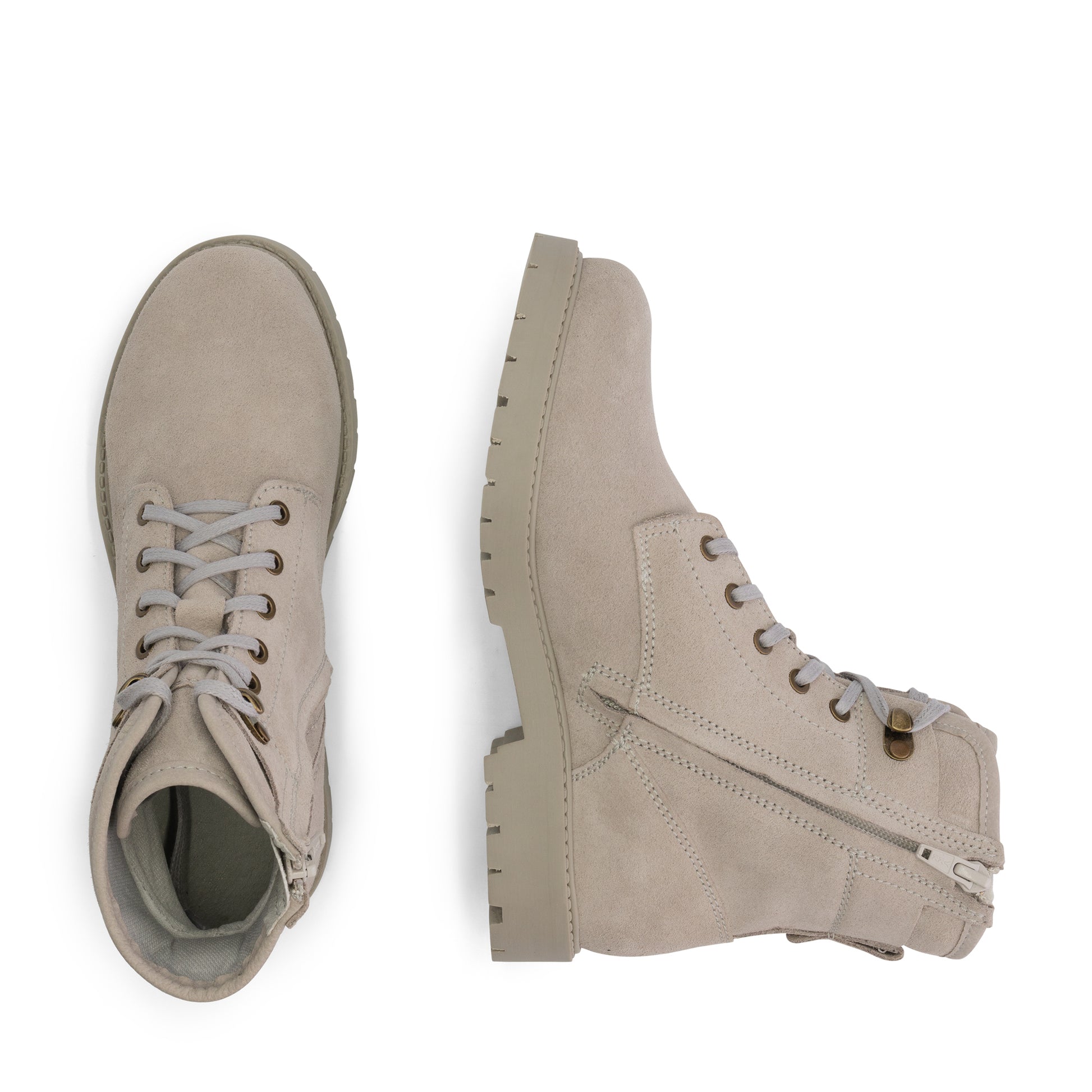 Blegna - Suede lace-up boots - Women - Grey UPD