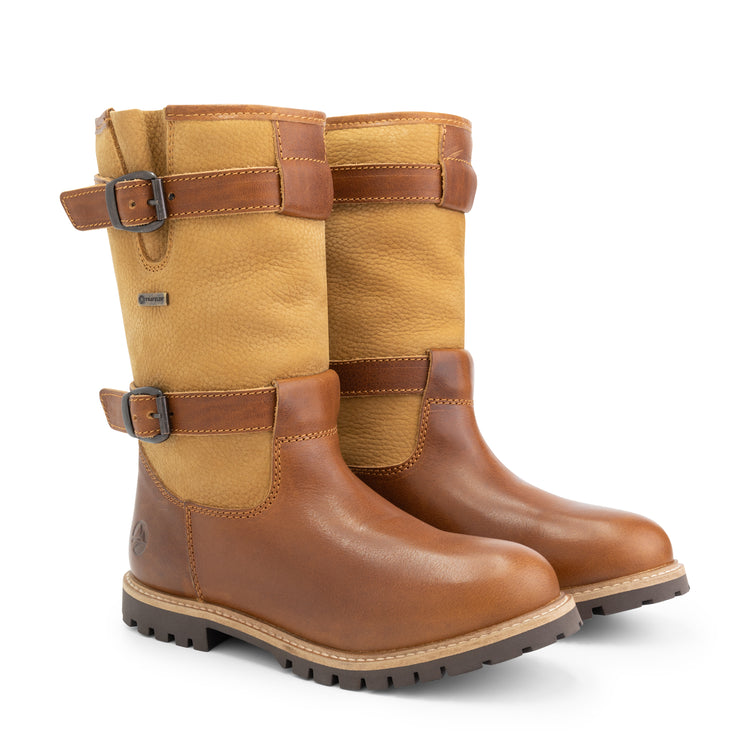 Sweden - Mid-calf wool-lined outdoor boots - Lady - Cognac FRD