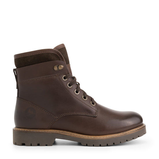 Langesund - Wool-lined lace-up boots - Dames - Dark Brown R