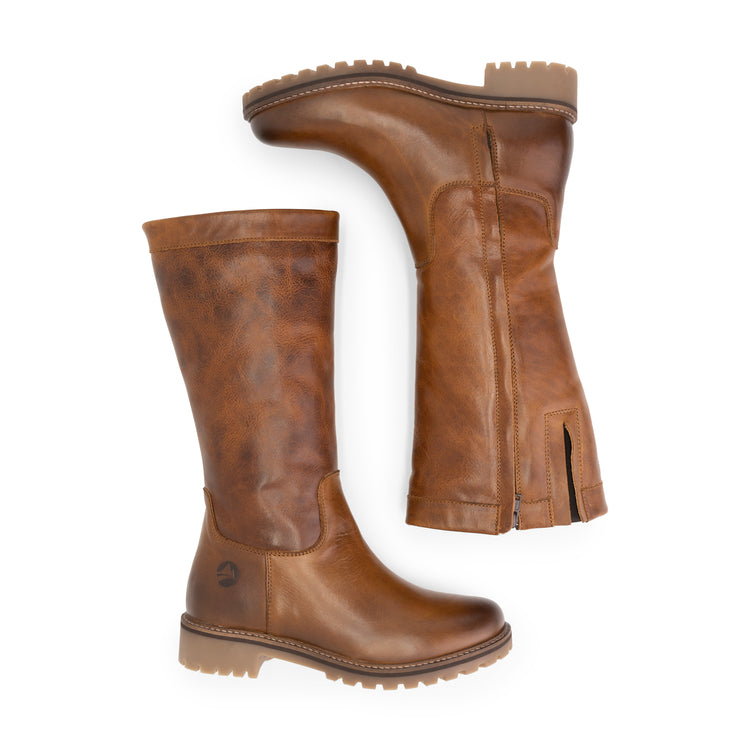 Varde - Mid-calf leather boots - Lady - Cognac UPD