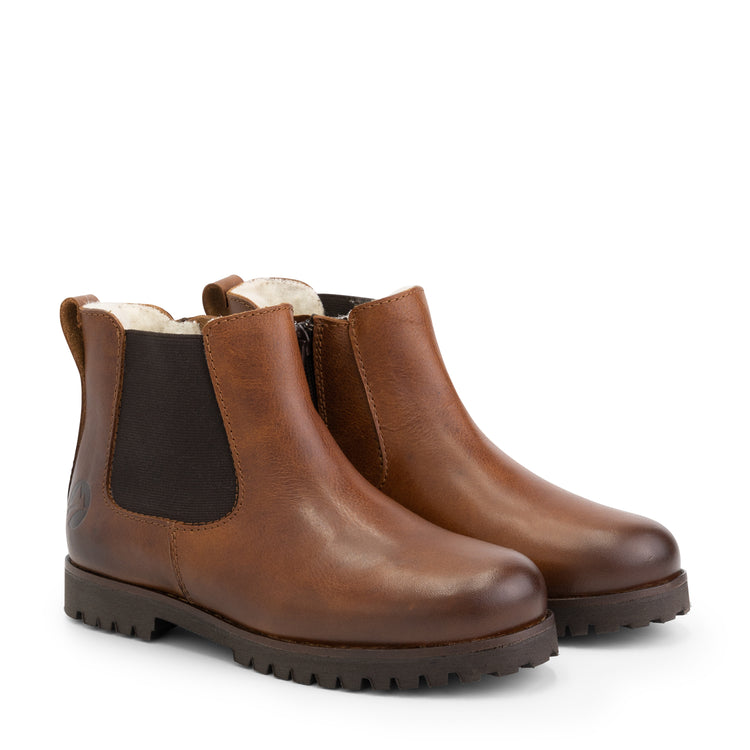 Sel - Wool-lined chelsea boots - Kids - Cognac FRD