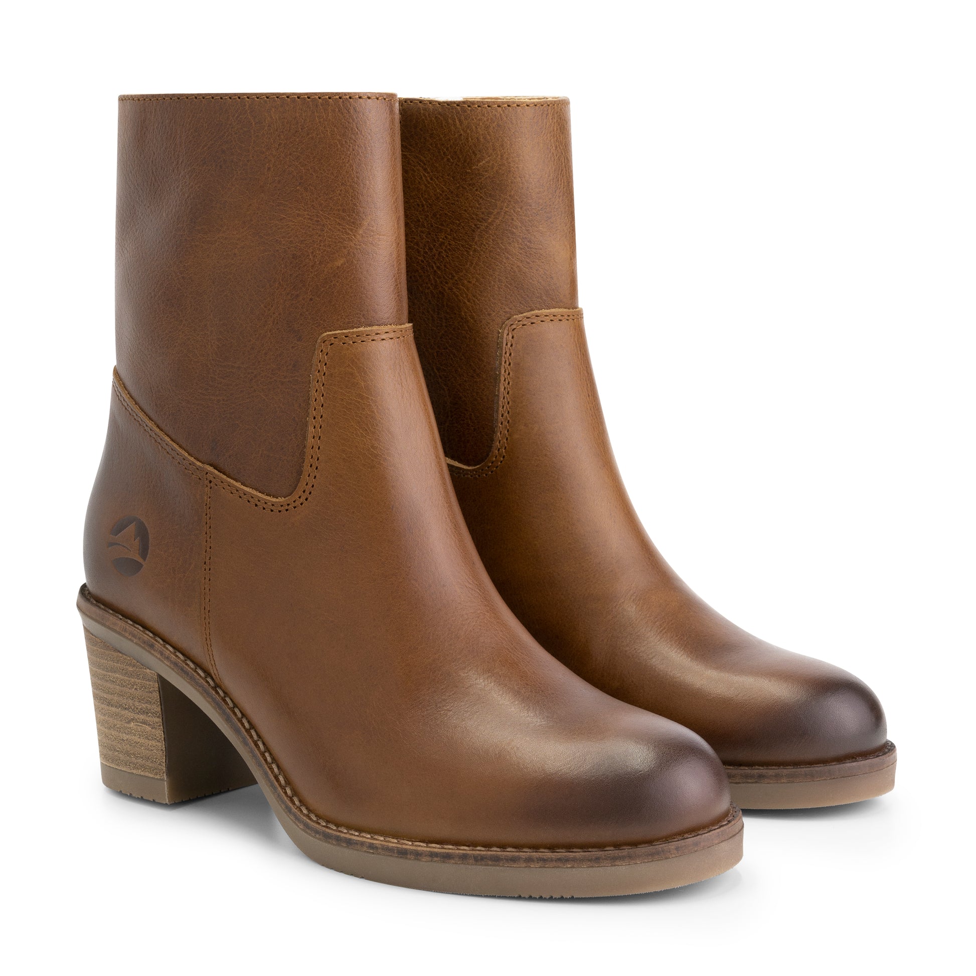 Meneac - Leather ankle boots - Lady - Cognac FRD