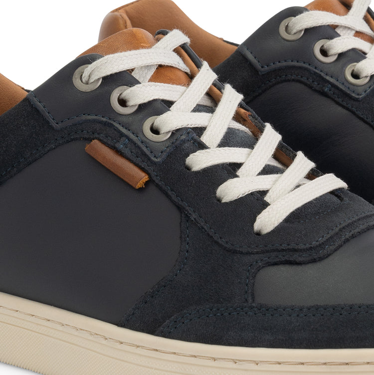 Burnham - Leather trainer - Men - Navy DFW