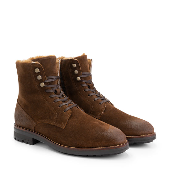 Hosio - Suede lace-up boots - Men - Cognac FRD