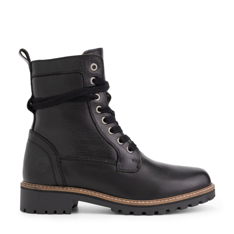 Kvinlog - Wool-lined lace-up boots - Lady - Black R