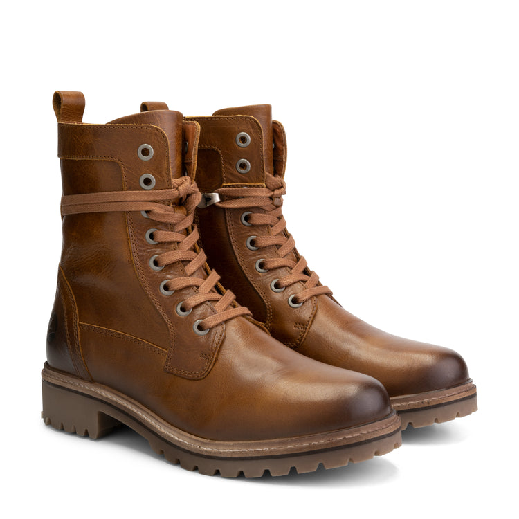 Kylland - Leren veterboots - Dames - Cognac FRD