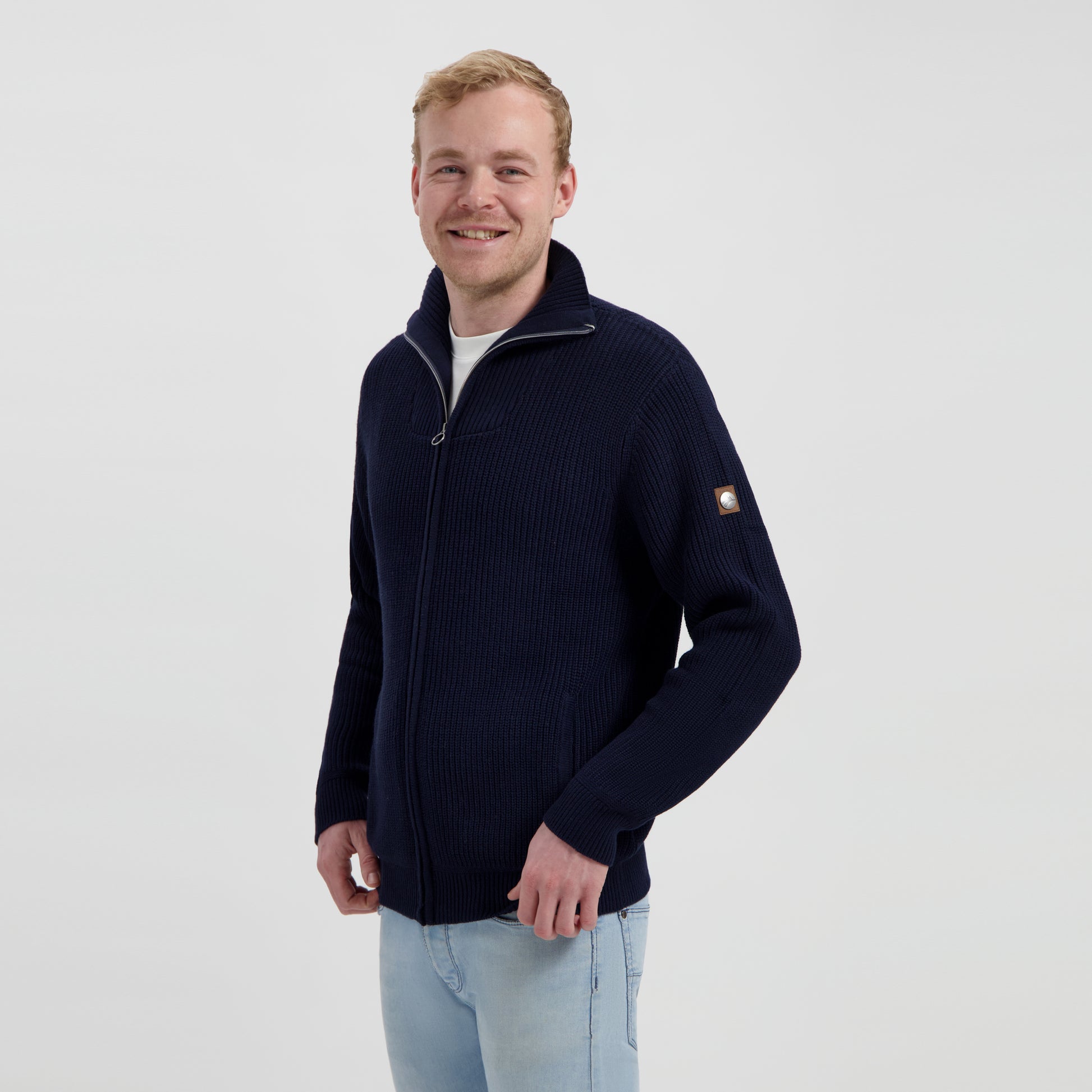 Snowdon - Cardigan cashmere/cotton blend - Men - Navy MV