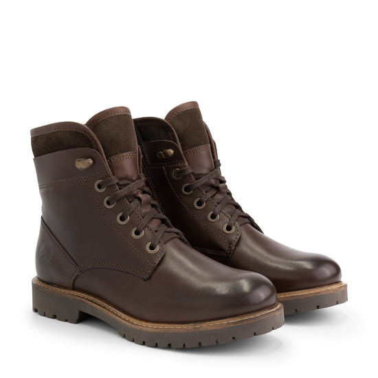 Langesund - Wool-lined lace-up boots - Dames - Dark Brown FRD