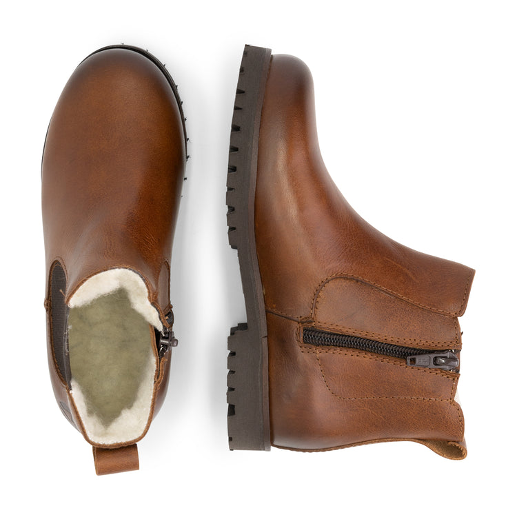 Sel - Wool-lined chelsea boots - Kids - Cognac UPD