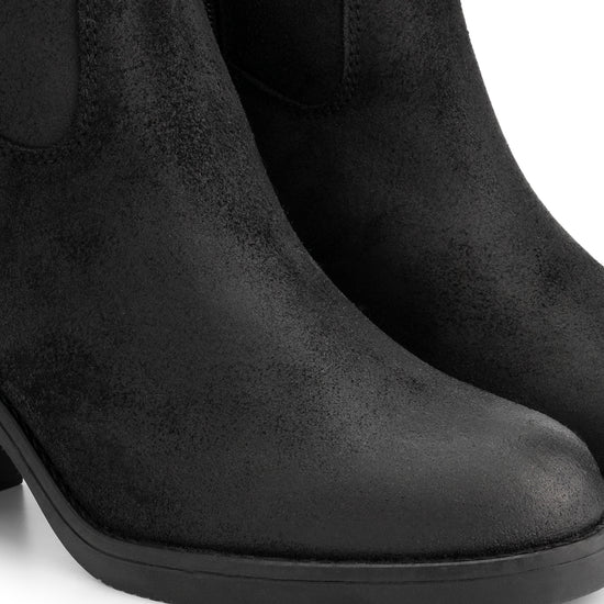 Mortain - Wax suede ankle boots - Lady - Black DFW