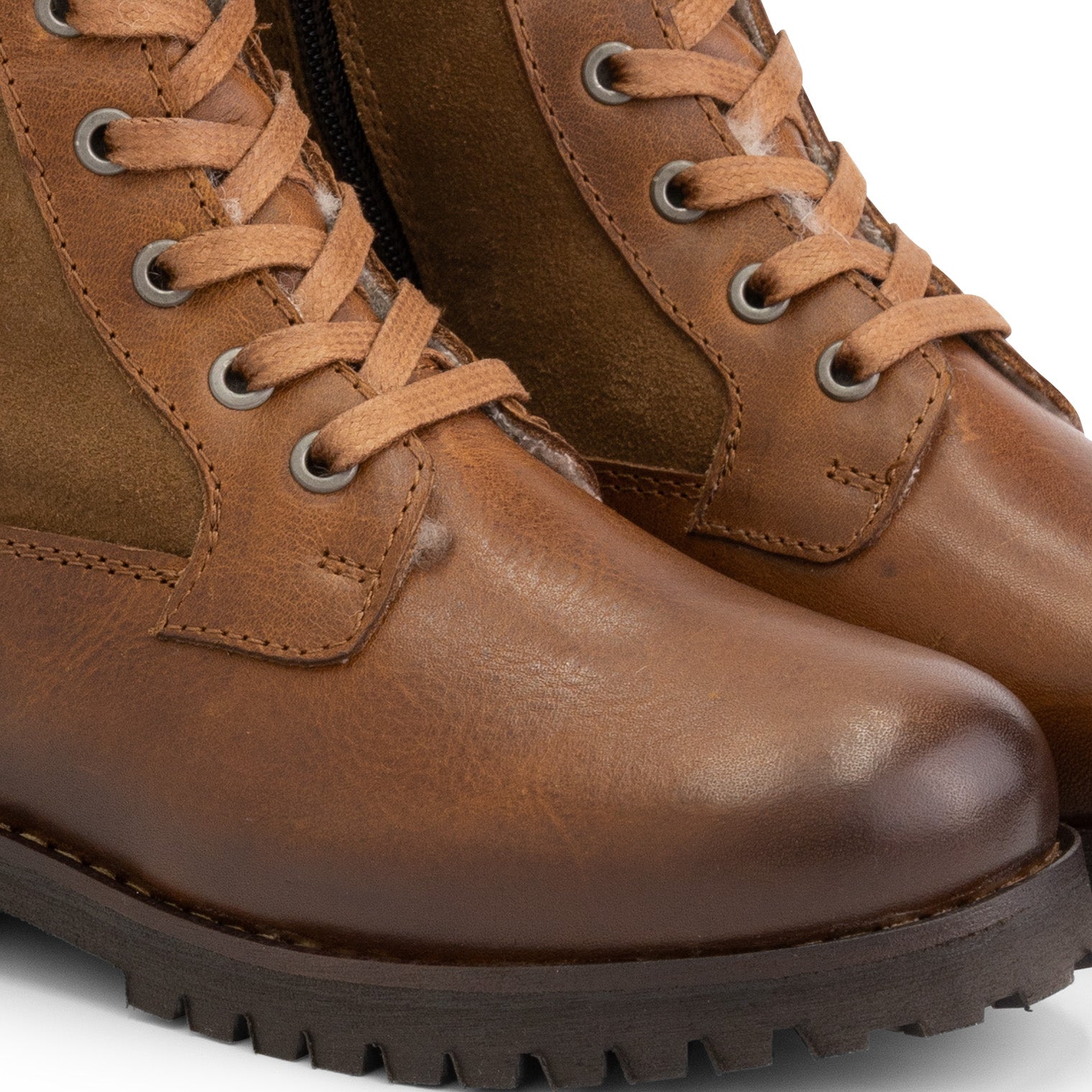 Ask - Wool-lined lace-up boots - Kids - Cognac DFW