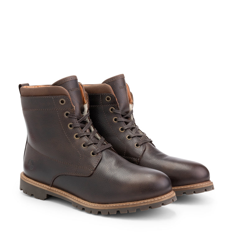 Steinkjer - Wool-lined lace-up boots - Men - Dark Brown FRD