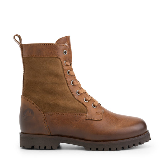 Ask - Wool-lined lace-up boots - Kids - Cognac R