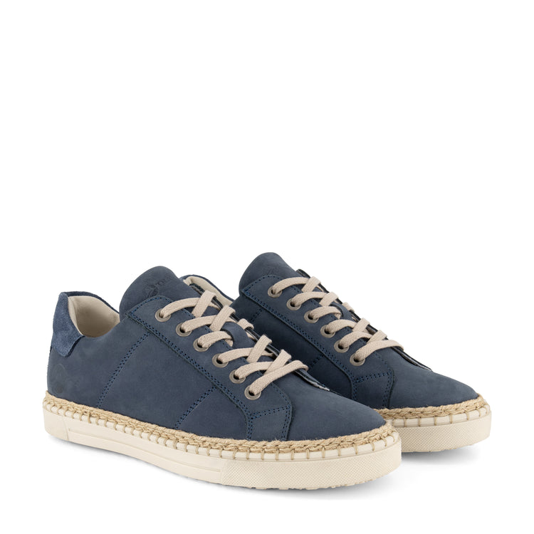 Caen - Leather sneaker - Lady - Blue FRD