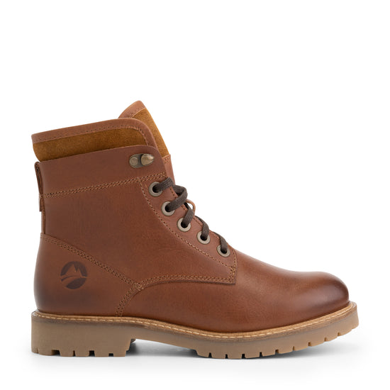 Langesund - Wool-lined lace-up boots - Dames - Cognac R