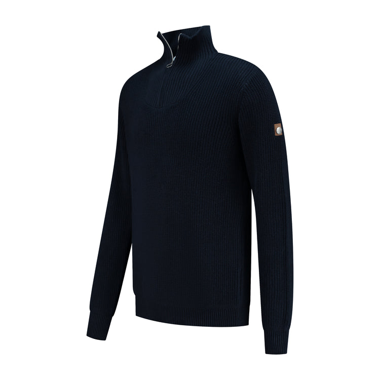 Brecon - Sweater cashmere/cotton blend - Men - Navy FL