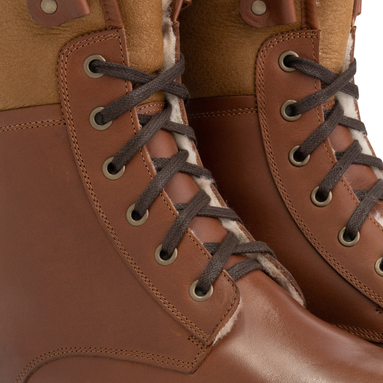 Holm - Wool-lined lace-up boots - Men - Cognac DFW