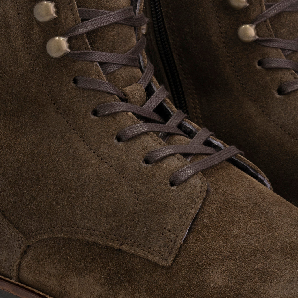 Hosio - Suede lace-up boots - Men - Khaki DFW